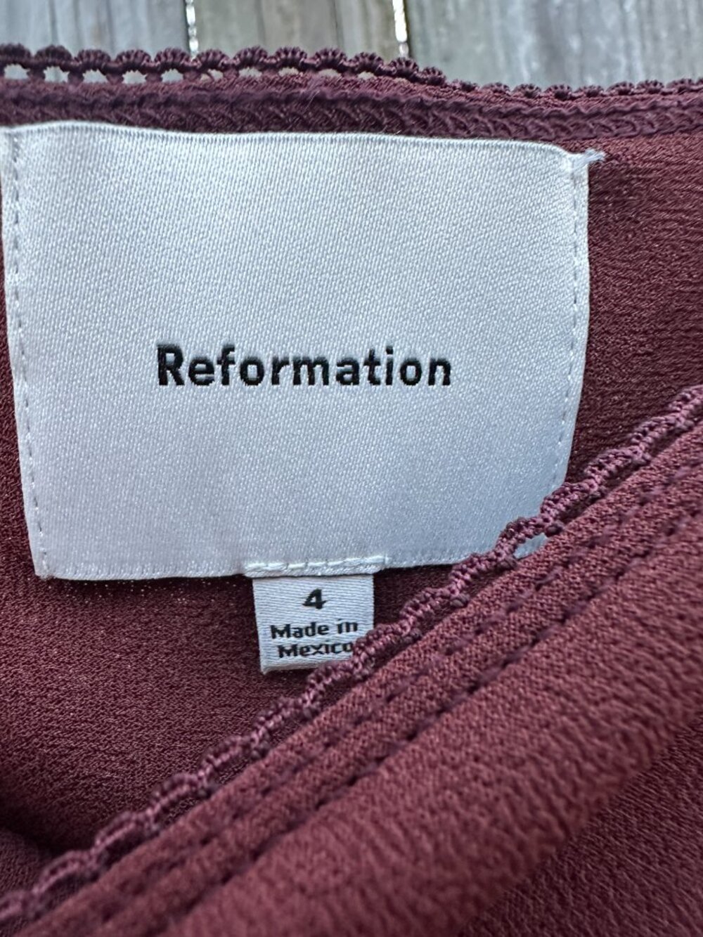 Reformation Layla Skirt Mahogany Brown Picot Trim Midi 4 - Picture 4 of 6